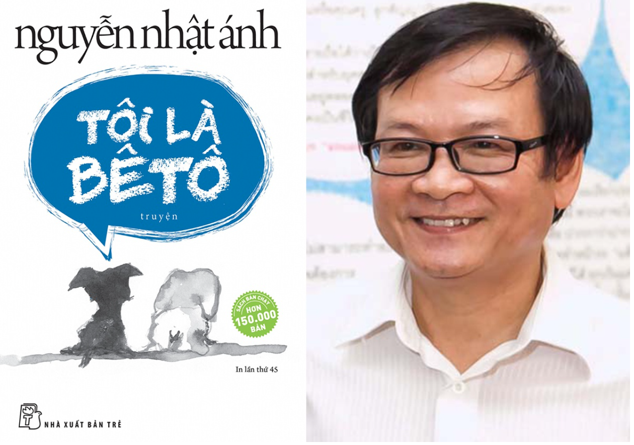 Nhà văn Nguyễn Nhật Ánh và tác phẩm Tôi là Bêtô  ẢNH: NXB