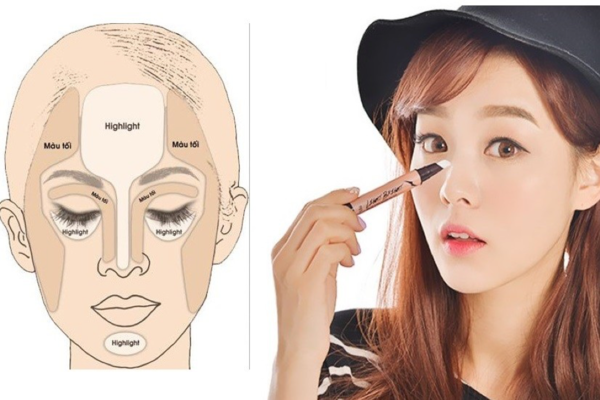 Cách trang điểm giúp mũi thon gọn
