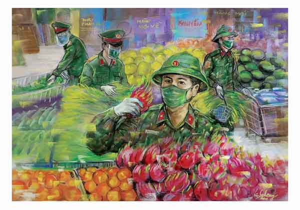 Bộ đội Cụ Hồ qua những bức ký họa của họa sĩ Lê Sa Long