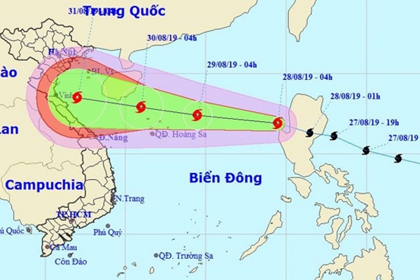 Bão Podul đang mạnh lên và di chuyển vào vịnh Bắc Bộ