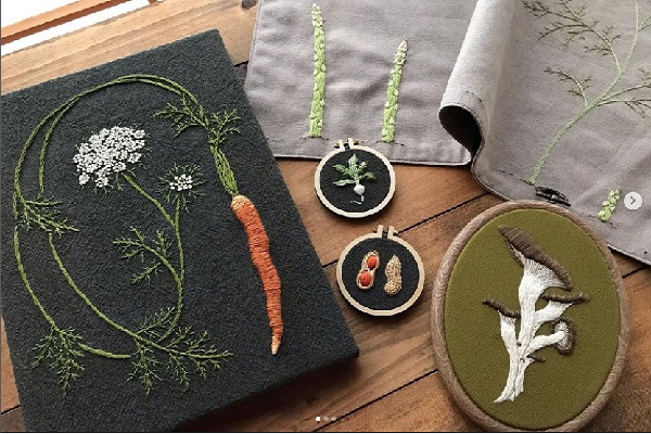 Tranh thêu rau củ sống động qua bàn tay của nữ nghệ nhân Nhật Bản