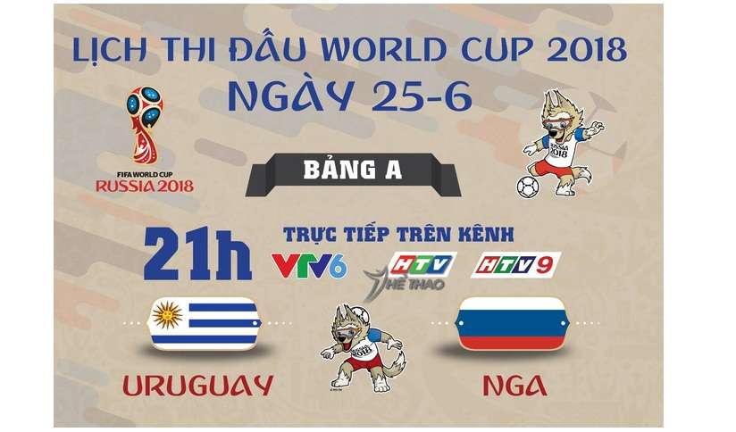 Lịch thi đấu World Cup 2018 tối nay (ngày 25-6)
