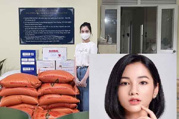 Người đẹp Cẩm Đan chăm chỉ đi làm từ thiện mùa dịch
