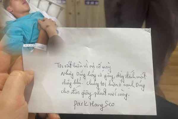 Vợ Hùng Dũng chia sẻ thư tay HLV Park Hang-seo gửi chồng ở bệnh viện