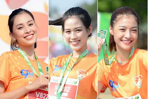 Tiểu Vy, Đỗ Hà và Kiều Loan chạy đua tại phố núi Pleiku