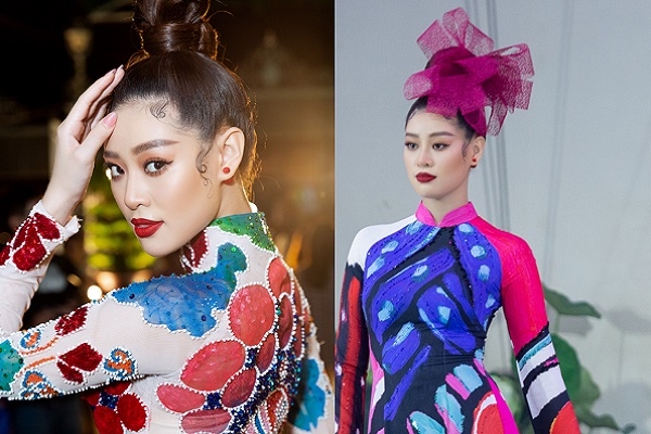 Giới thiệu áo dài cho bạn bè quốc tế, Khánh Vân thu hút mọi ánh nhìn