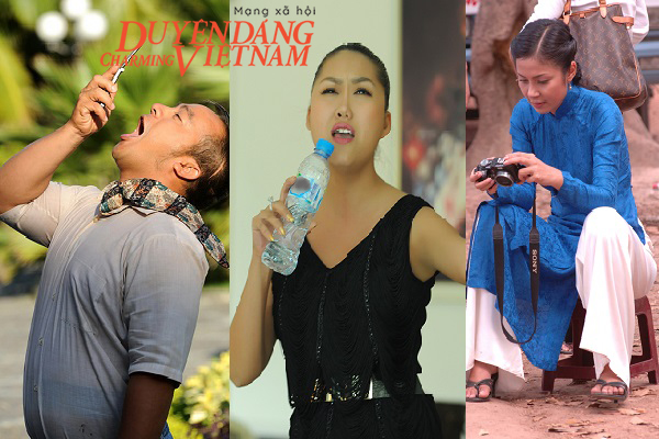 Khoảnh khắc ‘độc’ của sao: Hiếu Hiền tạo dáng với điện thoại, Phi Thanh Vân dùng chai thay micro