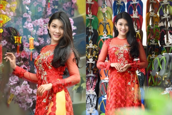 Diễn viên Thanh Tú dịu dàng cùng áo dài