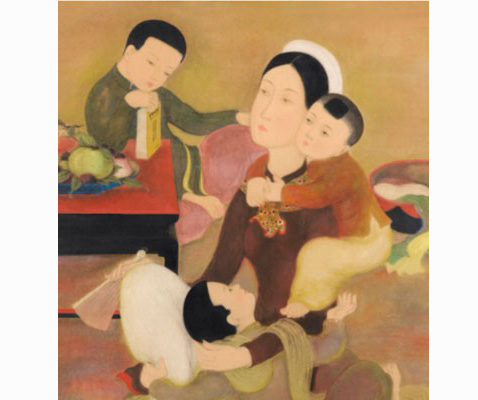 Bức tranh “Gia đình” của Lê Phổ bán với giá khoảng 17,5 tỷ đồng tại Hong Kong