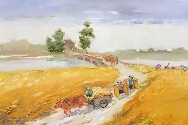 Sắc xuân nở rộ trong triển lãm tranh sơn dầu, sơn mài của 5 họa sĩ tại triển lãm T5