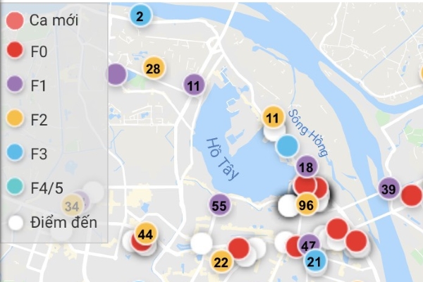 Ứng dụng cảnh báo khu vực có người mắc Covid-19