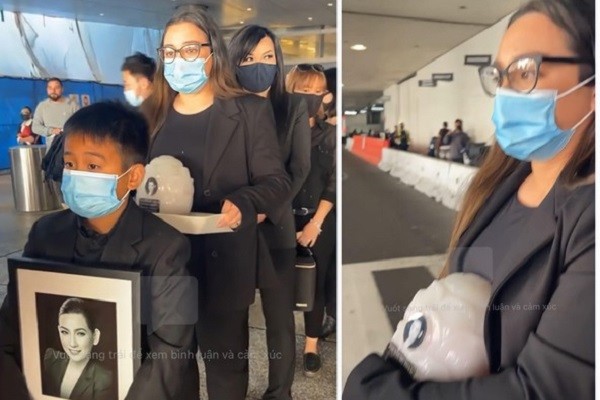 Việt Hương khóc nức nở trao tro cốt Phi Nhung cho con gái