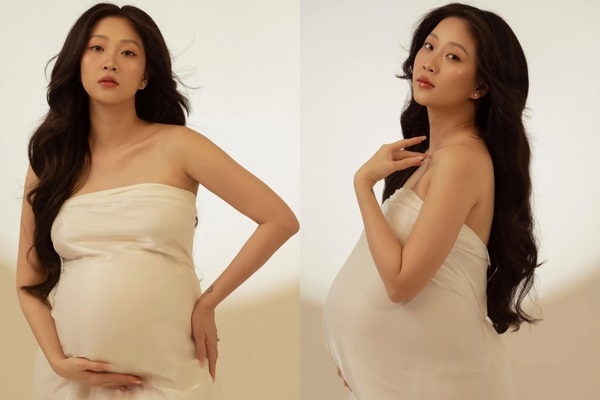 Nhan sắc của Liêu Hà Trinh ở tháng cuối thai kỳ