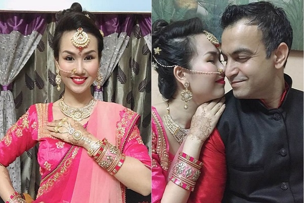 Võ Hạ Trâm diện đồ Ấn Độ, ăn mừng lễ hội cùng gia đình chồng