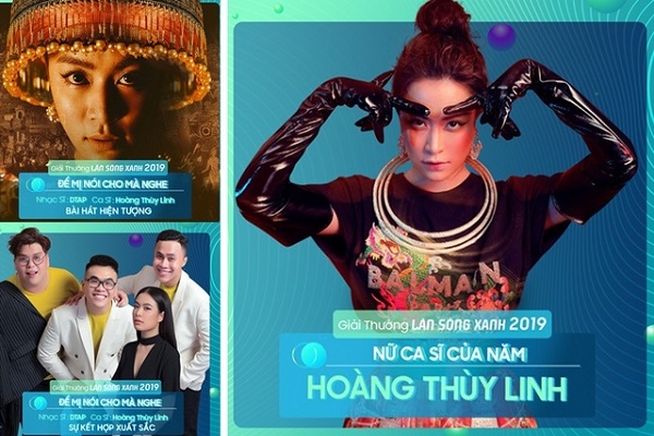 Hoàng Thùy Linh thắng lớn ở giải thưởng ‘Làn sóng xanh 2019’