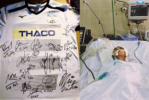 Áo đấu có chữ ký của cầu thủ HAGL được đấu giá để giúp cậu bé 9 tuổi bất hạnh