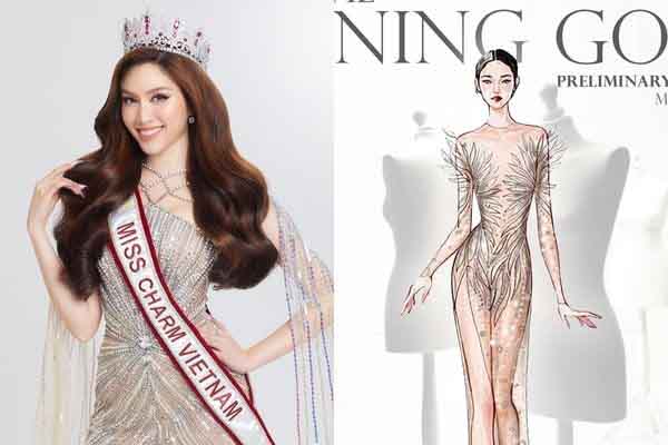 Thiết kế dạ hội của Thanh Thanh Huyền tại bán kết ‘Miss Charm 2023’