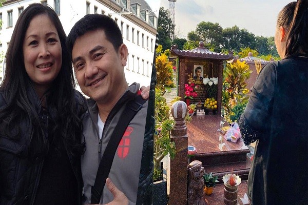 NSND Hồng Vân viếng mộ Anh Vũ nhân ngày giỗ đầu