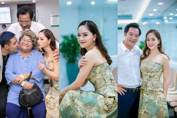Trai trẻ nhìn đắm đuối khi bố chồng, bà nội đưa Lan Phương đi sự kiện