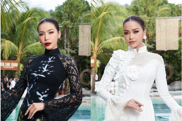 Thảm đỏ ‘Trăng Là…’: Minh Tú đen huyền bí, Ngọc Châu trắng ngọc ngà