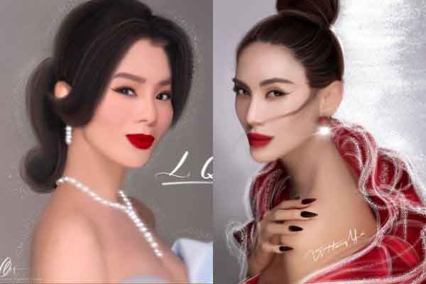 Ngỡ ngàng trước vẻ đẹp của các mỹ nhân V-biz qua bức họa của chàng trai 19 tuổi