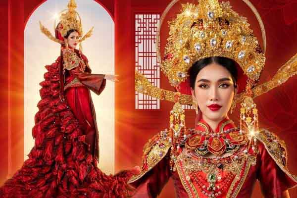 Cận cảnh quốc phục ‘Hoa trạng nguyên’ được Phương Anh diện tại ‘MI 2022’