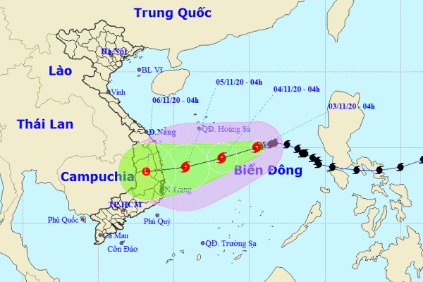 Bão số 10 giật cấp 10 áp sát Hoàng Sa, biển động rất mạnh
