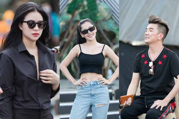 Chi Pu, Đông Nhi, Lệ Quyên đội nắng gắt tập chương trình