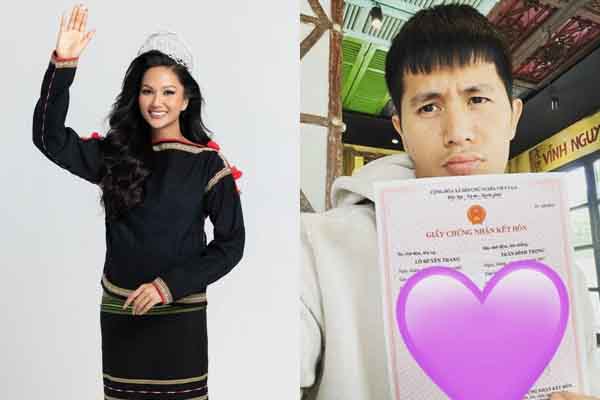 Sao Việt 1/1: H’Hen Niê giản dị trong trang phục dân tộc, Đình Trọng khoe giấy đăng kí kết hôn 