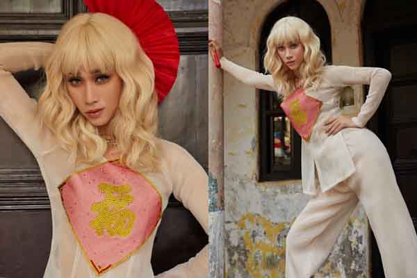 Hóa ‘gái ngoan’ diện áo bà ba, Hải Triều vẫn ‘đốt mắt’ netizen bằng kiểu pose dáng quyến rũ