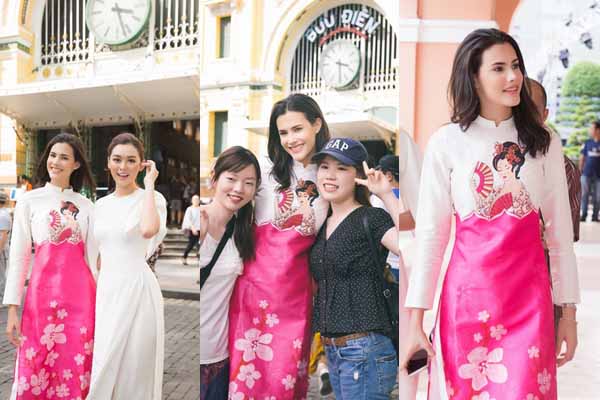 Á hậu Tường San đưa Hoa hậu Quốc tế thăm Sài Gòn