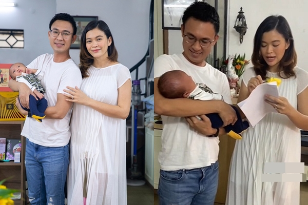Mâu Thủy công khai dung mạo ông xã trong ngày mừng đầy tháng con trai 