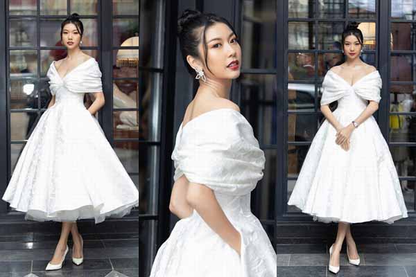 Thúy Vân chịu khó chạy show dù đang thi Hoa hậu Hoàn vũ 2019