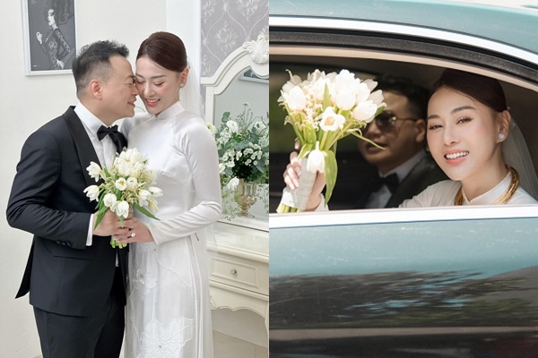 Lễ ăn hỏi Shark Bình – Phương Oanh: Nhà gái phủ xanh hoa sen trắng, chú rể lái ‘xế hộp’ tiền tỷ đón dâu