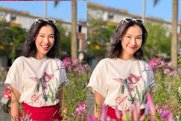 MC Hoàng Oanh trang điểm nhẹ nhàng vẫn được khen ‘xinh như hoa’ 