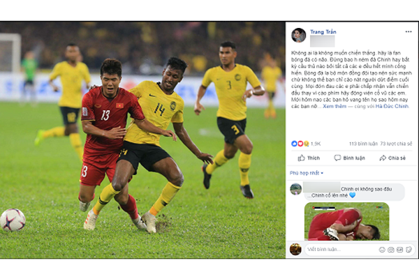 Hà Đức Chinh bị chỉ trích ‘chân gỗ’, siêu mẫu Trang Trần yêu cầu ‘hãy là fans bóng đá có não’