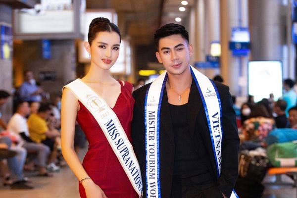 Nam vương Phùng Phước Thịnh vui mừng đón Hoa hậu Siêu quốc gia 2013 đến Việt Nam