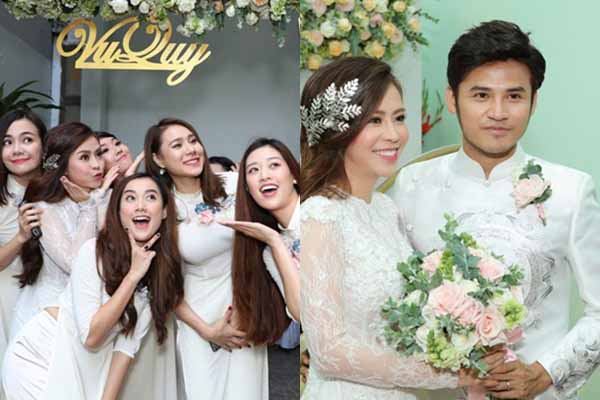 Huỳnh Đông – Ái Châu hôn nhau trong đám cưới Anh Tài – Vũ Ngọc Ánh, Hồ Bích Trâm tinh nghịch bên cô dâu