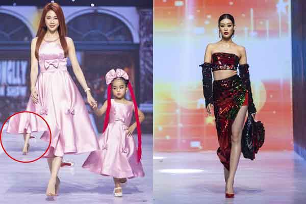 Siêu mẫu Bùi Quỳnh Hoa làm rơi giày và cách xử lý đầy bất ngờ, Hoa hậu Khánh Vân làm vedette show ‘Búp bê’